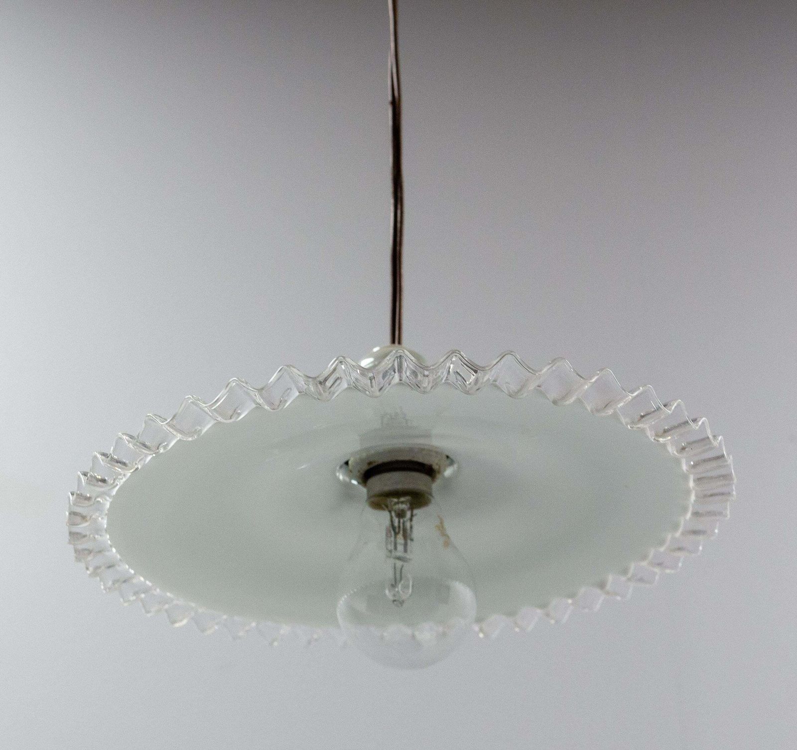 French Counter Weight Chandelier Lustre Glass Ceiling Pendant, Circa 1900 photo 706.0