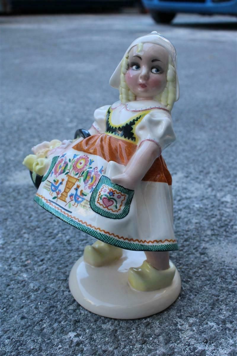 photo for sale Bambina In Ceramica Italiana Essevi Sandro Vacchetti 1930 Bambina Olandese Lenci