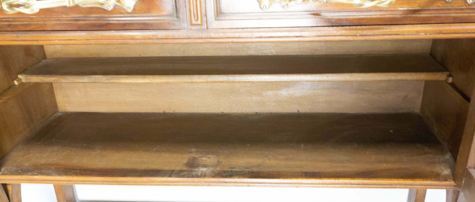 photo furniture Art Nouveau Walnut, Marbre & Brass Console Or Little Buffet, French, Circa 1910
