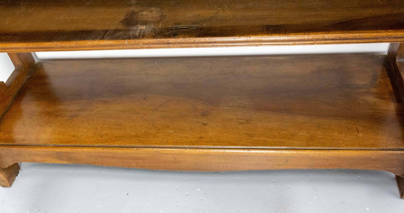 photo for sale Art Nouveau Walnut, Marbre & Brass Console Or Little Buffet, French, Circa 1910