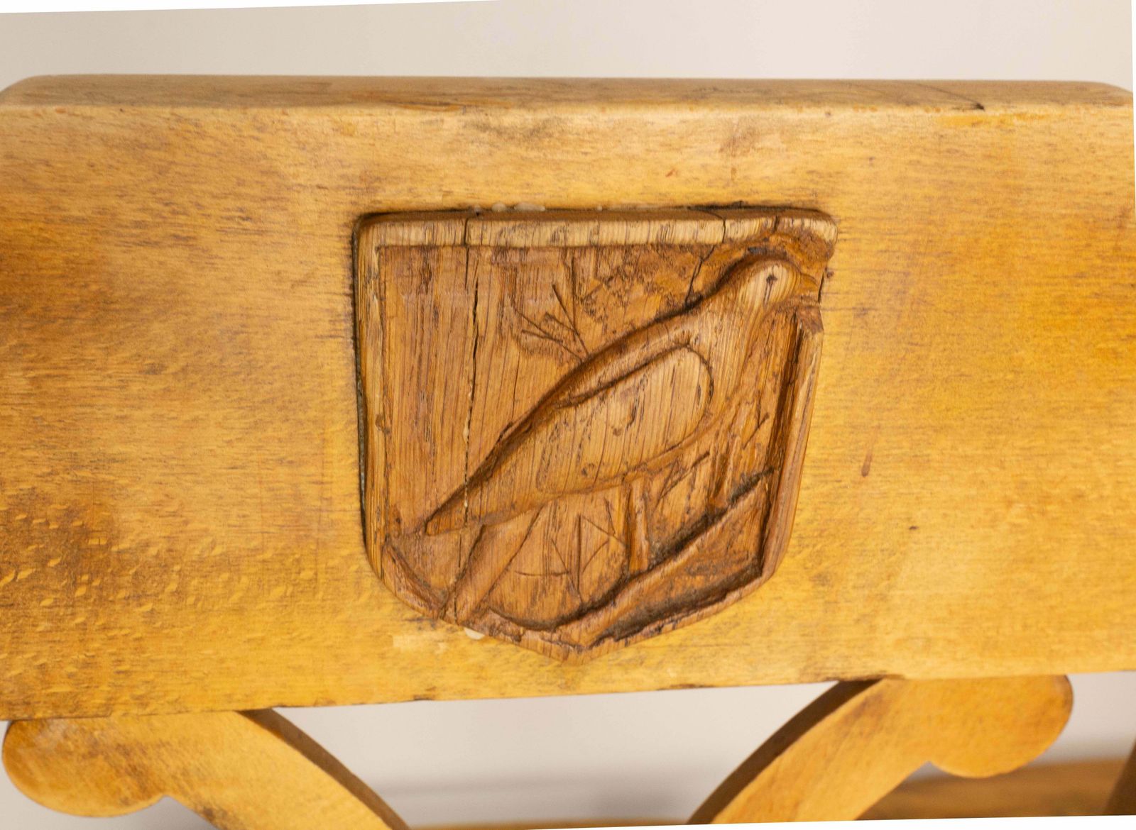 Furniture Set Of Table & Four Chairs In The Hunting Theme Oak, France, Mid 20th Century photo