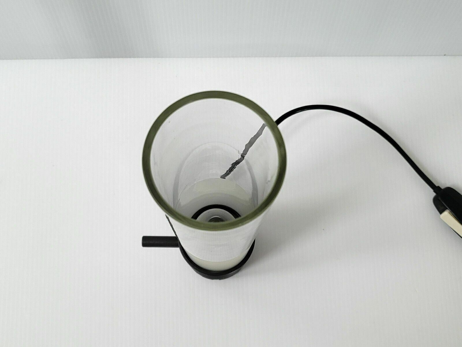 Verlichting Vintage Tafellamp Ca. 1950 In Staal En Glas – Ontwerper Onbekend photo