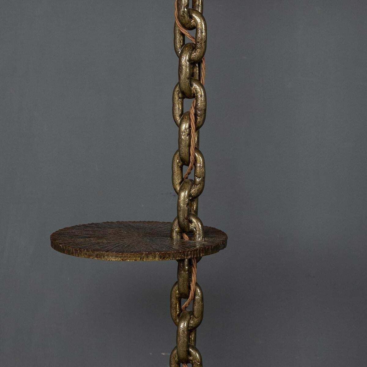 20th Century French Anchor Chain Freestanding Lamp With Shelves, C.1930 photo vinterior