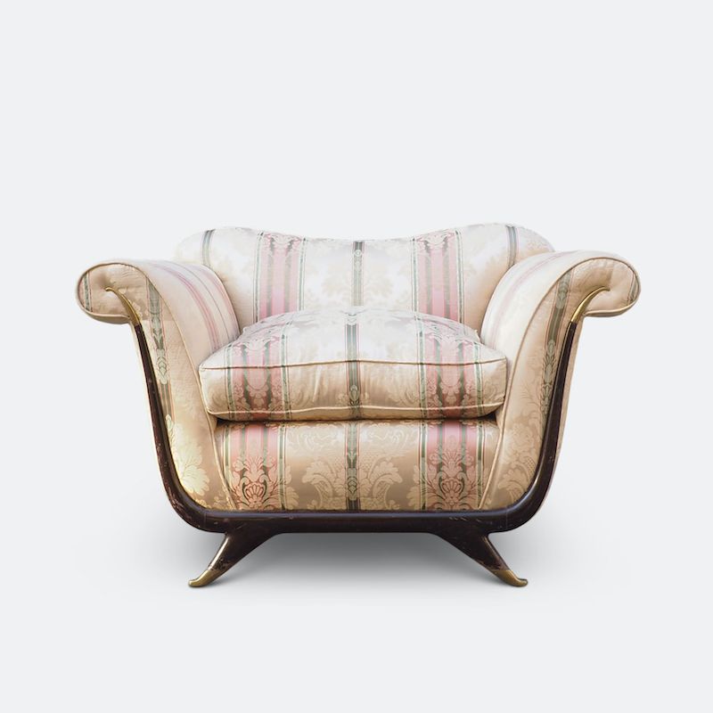 photo furniture Pair Of Large Lounge Chairs Attributed To Guglielmo Ulrich Circa 1940