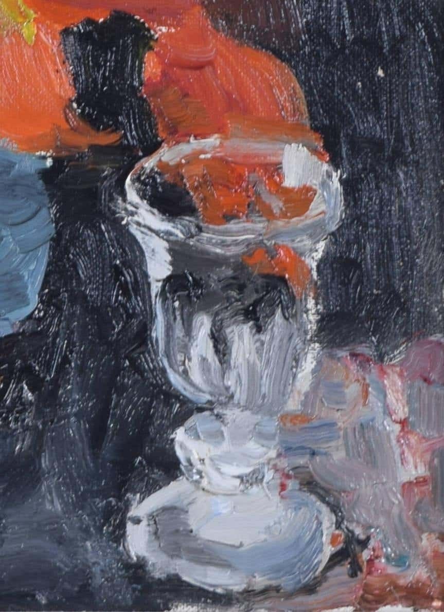 Lucy Harwood Still Life With Flowers And Glass Mid Century Oil Painting By Eva Lucy Harwood photo 5320.0