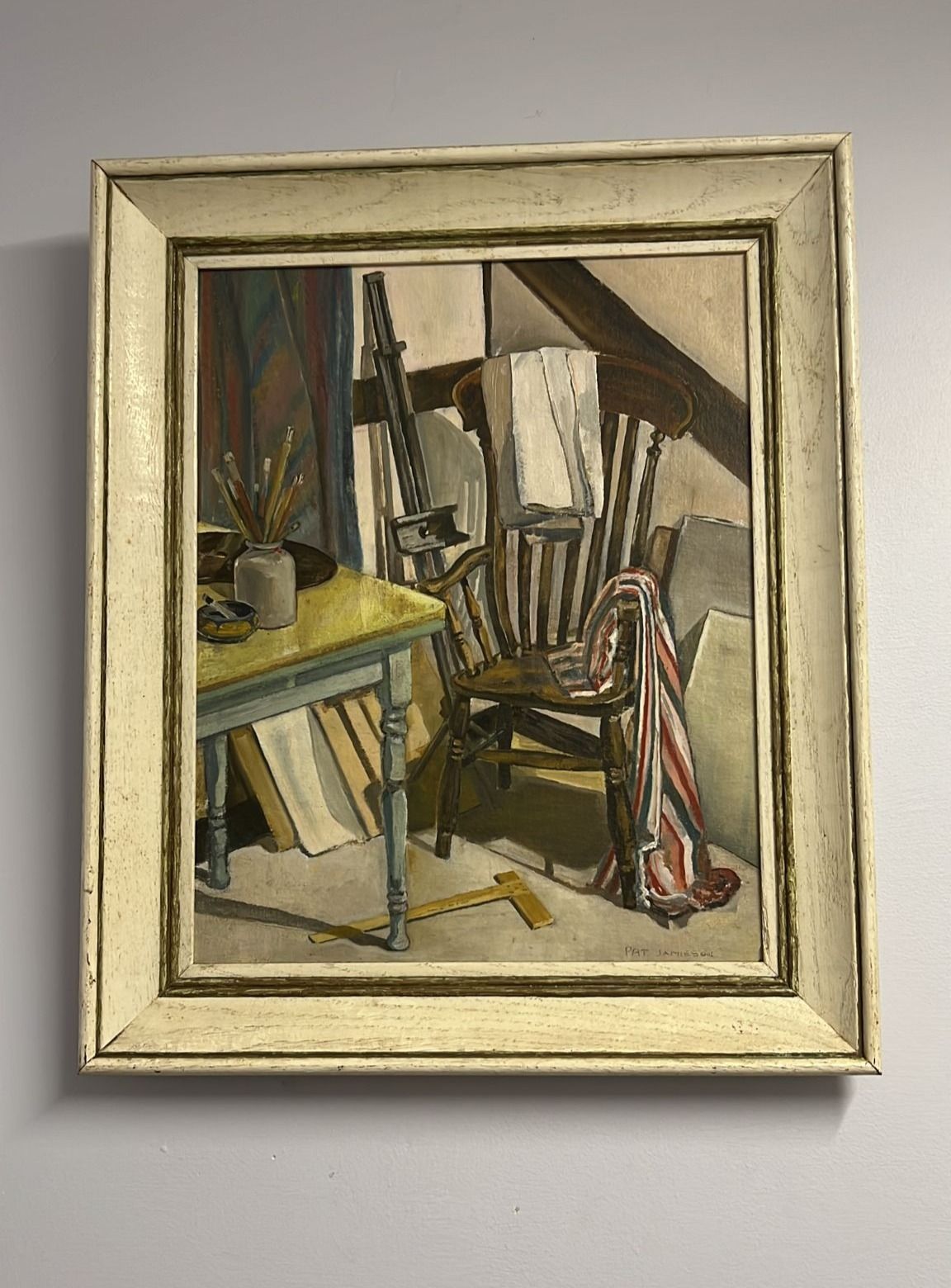 'Still Life Of A Chair In The Artist's Studio', Pat Jamieson, Oil On Board