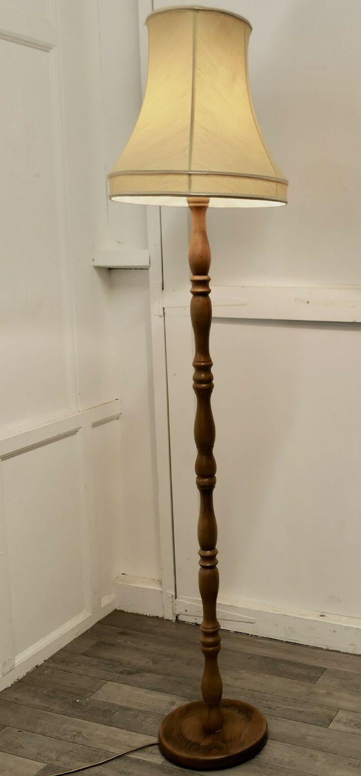 Turned Beech Floor Standing Lamp
