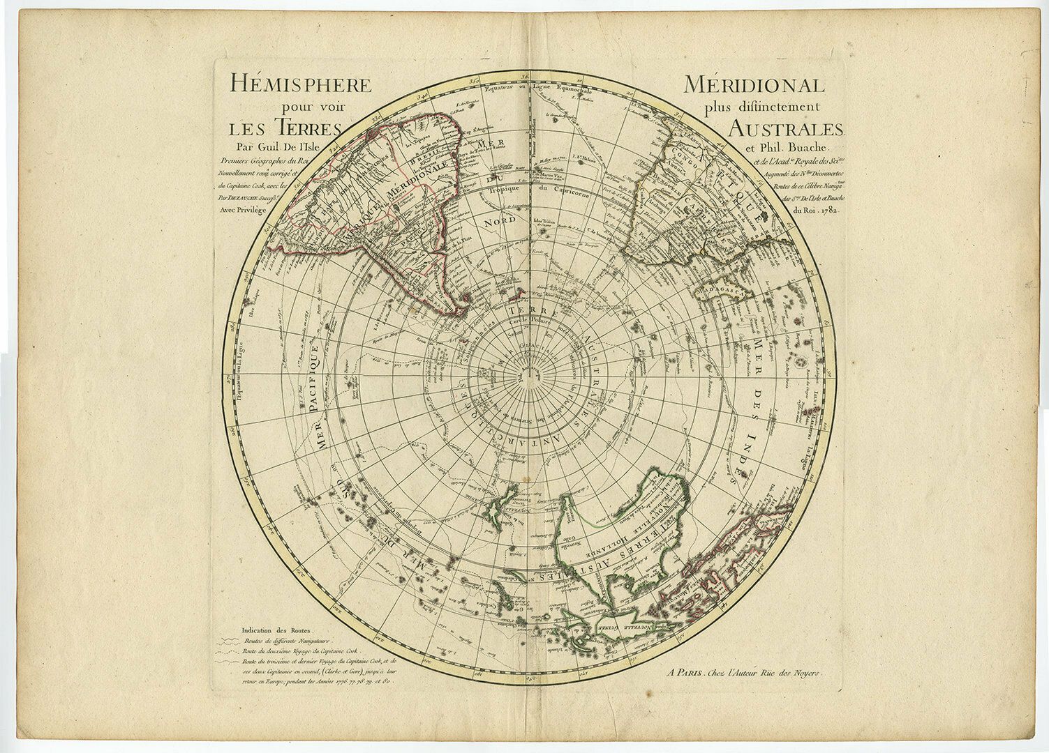 Hemispherical Map Of The Southern Hemisphere Centered On The South Pole