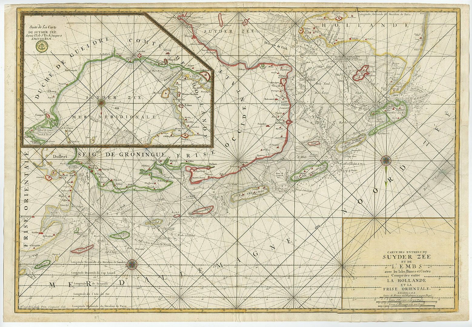 Antique Sea Chart Of The Entrance To The Zuiderzee