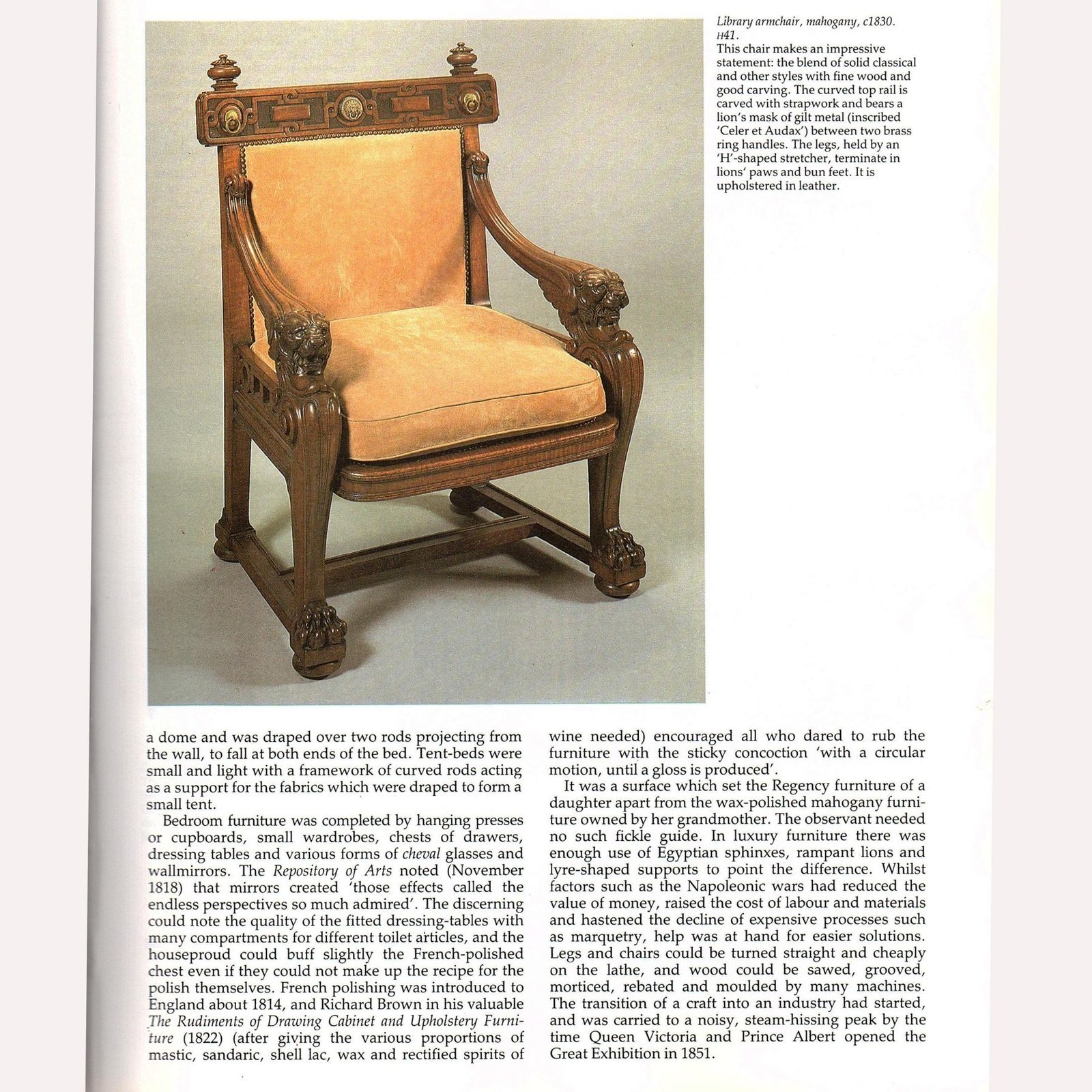 Rare 19th Century Lion Monopodia Armchair After Thomas Hope. photo buy