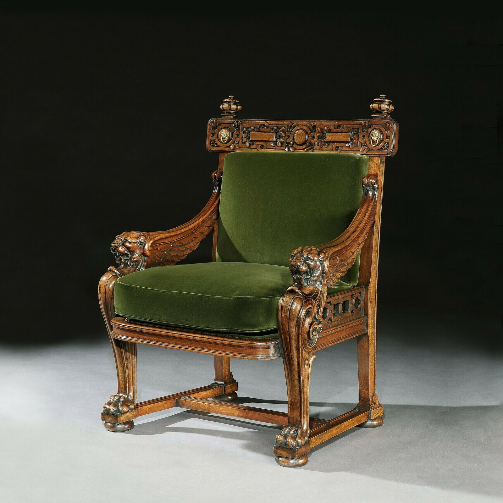 photo furniture Rare 19th Century Lion Monopodia Armchair After Thomas Hope.