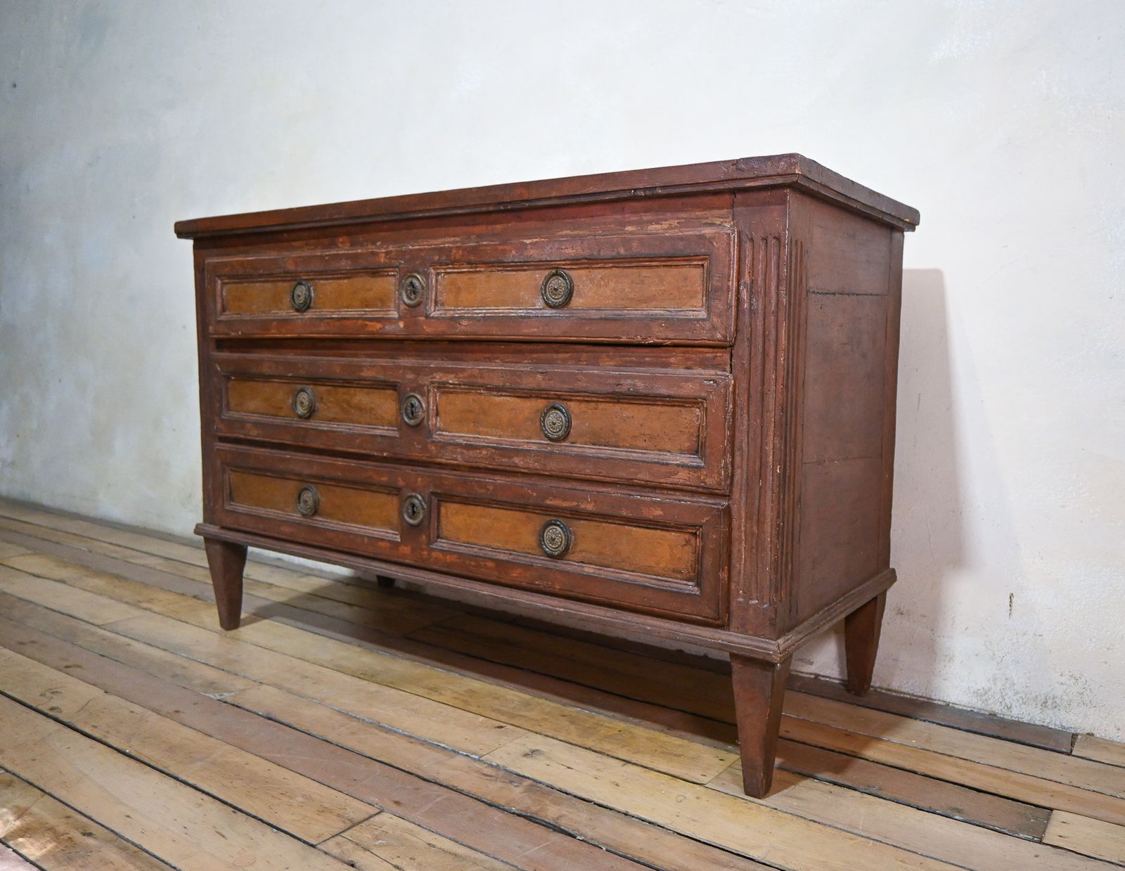 4200.0 Louis XVI Original Painted Commode   Chest Of Drawers photo