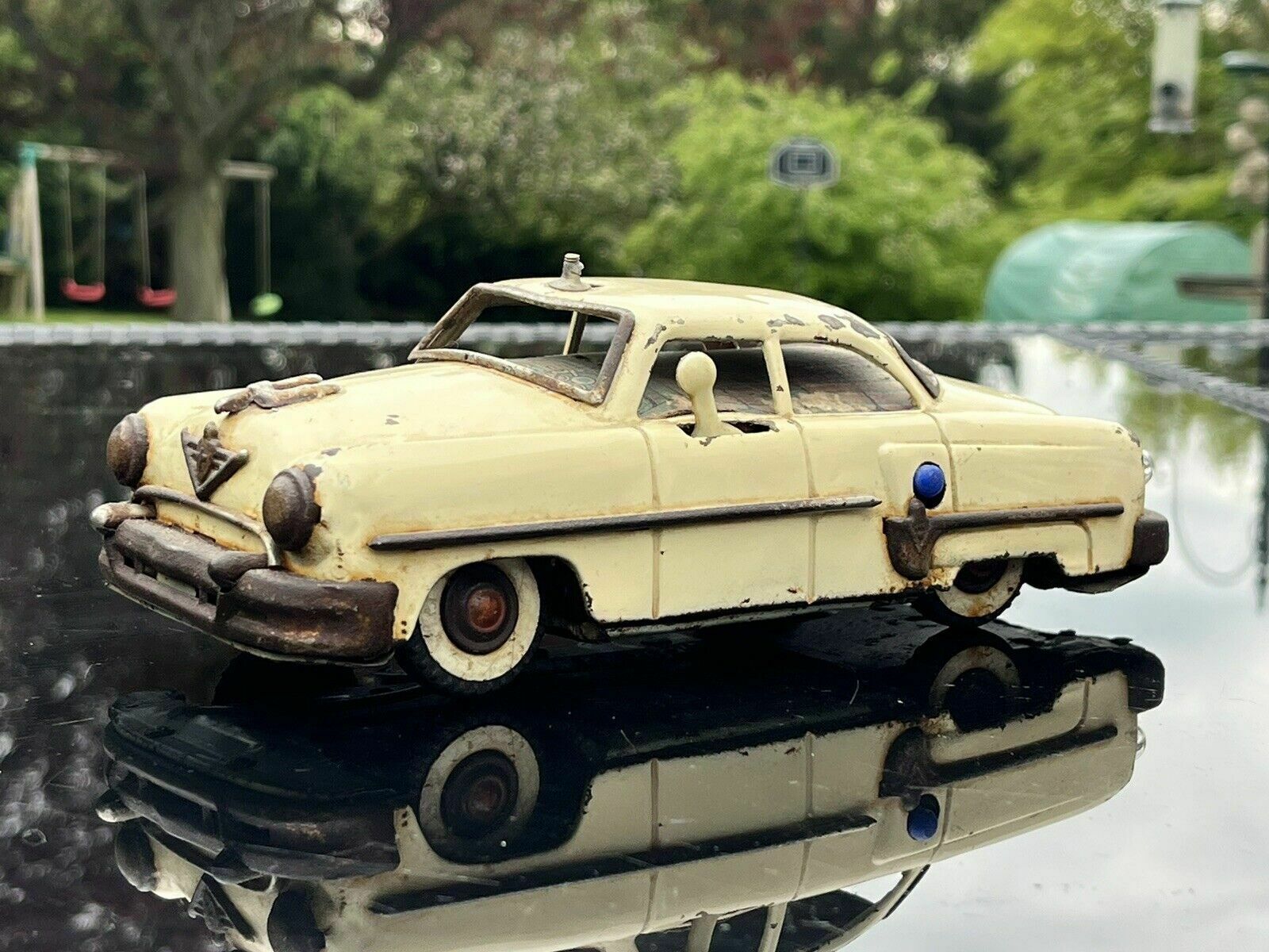 Tin Plate Battery Toy Car, Circa 1960 photo furniture
