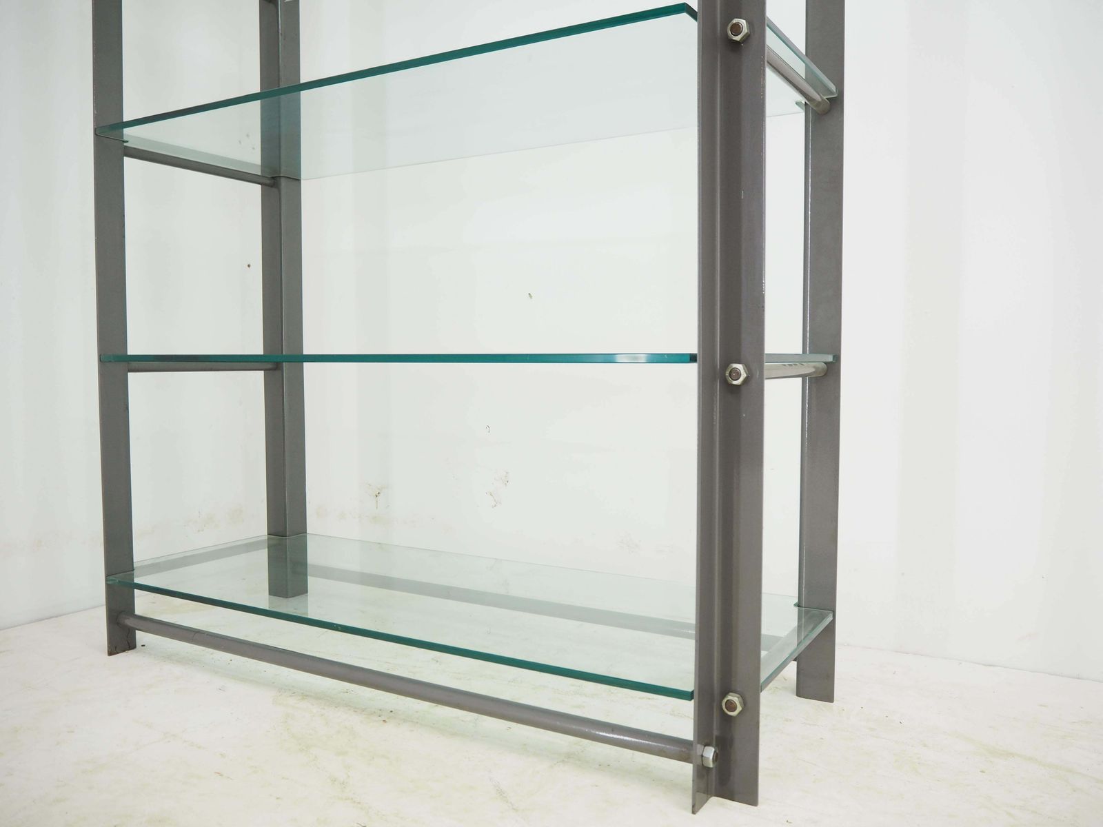 Industrial Shelves, Steel And Tempered Glass , 2000s photo 1606.0