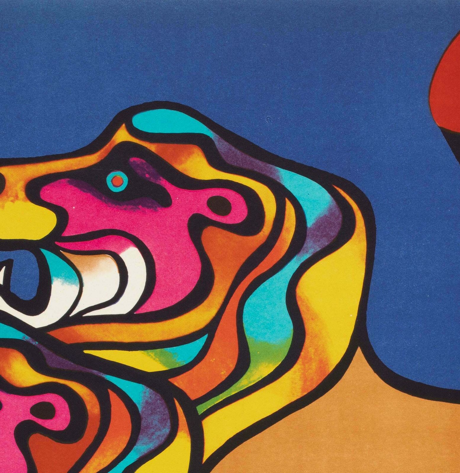 Cyrk Polish Circus Poster 3 Lions 1970, Jodlowski photo Art