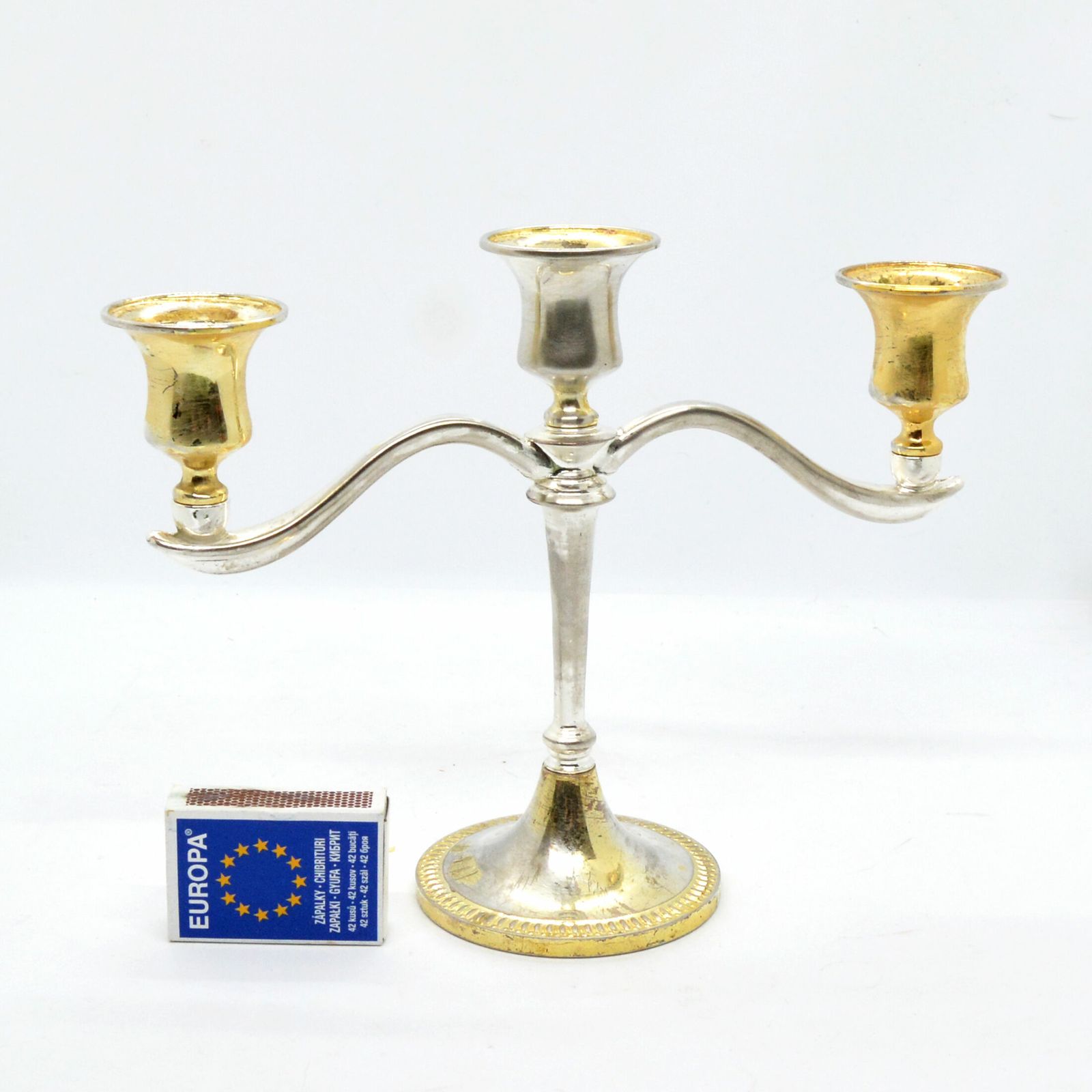 Three Branched Plated Candlestick, France Of The South Of The 20th Century photo Home Decor