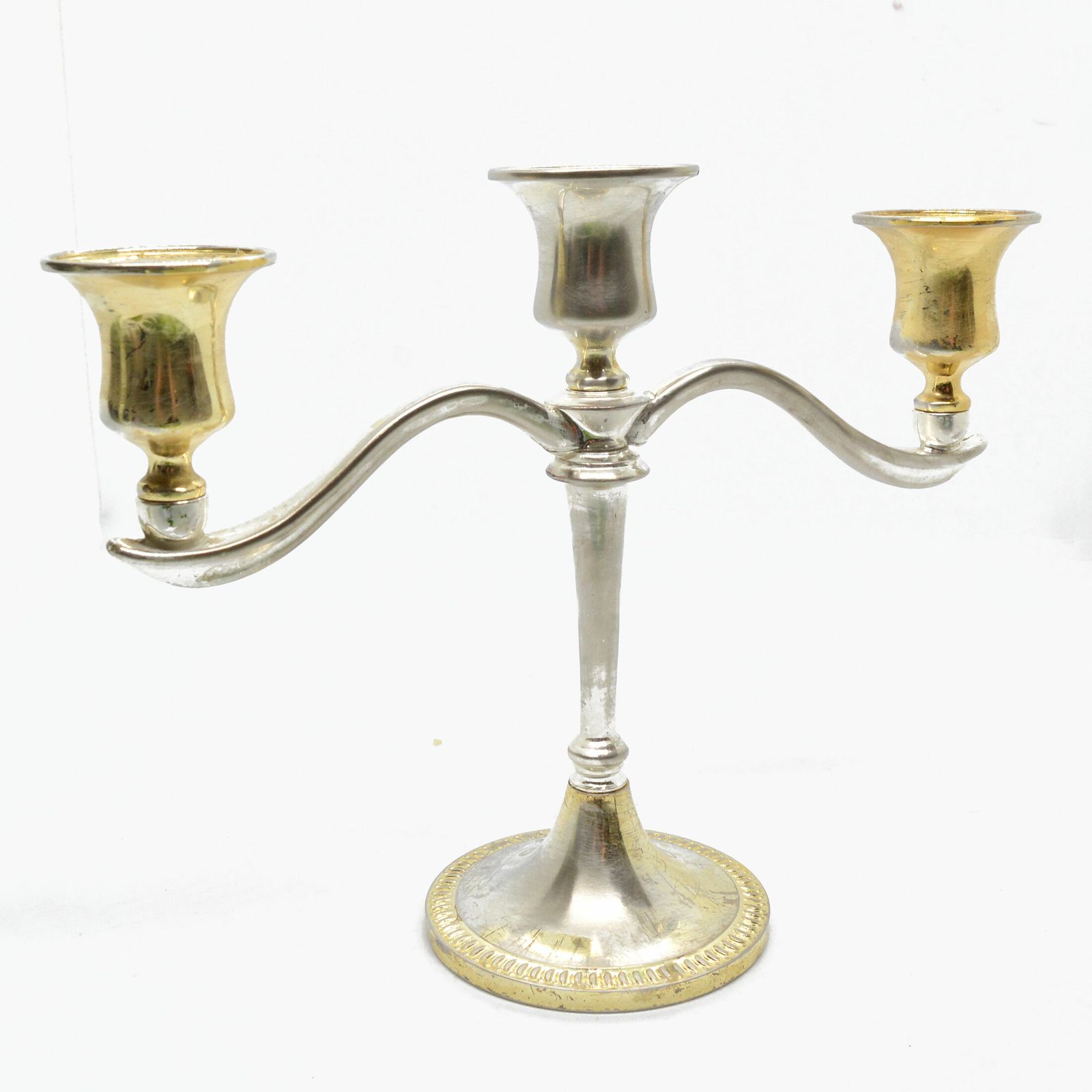 Three Branched Plated Candlestick, France Of The South Of The 20th Century photo 62.0