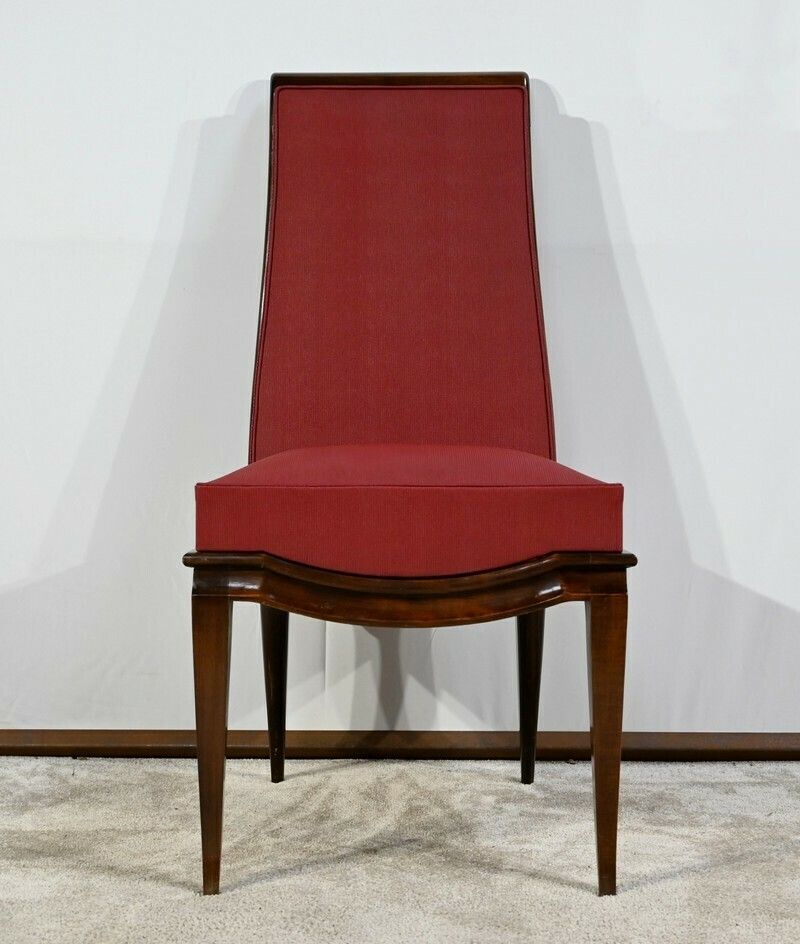 Suite Of 8 Chairs In Solid Beech, Attributed To J.Leleu, Art Deco – 1940 photo vinterior