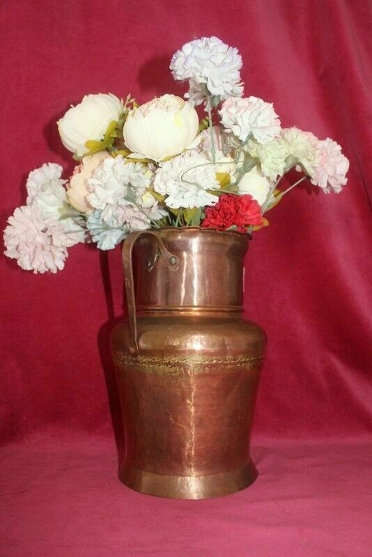 photo buy Antique Quality French Hammered Copper Pitcher/ Planter/Jar 18th C 31 X 26 Cm