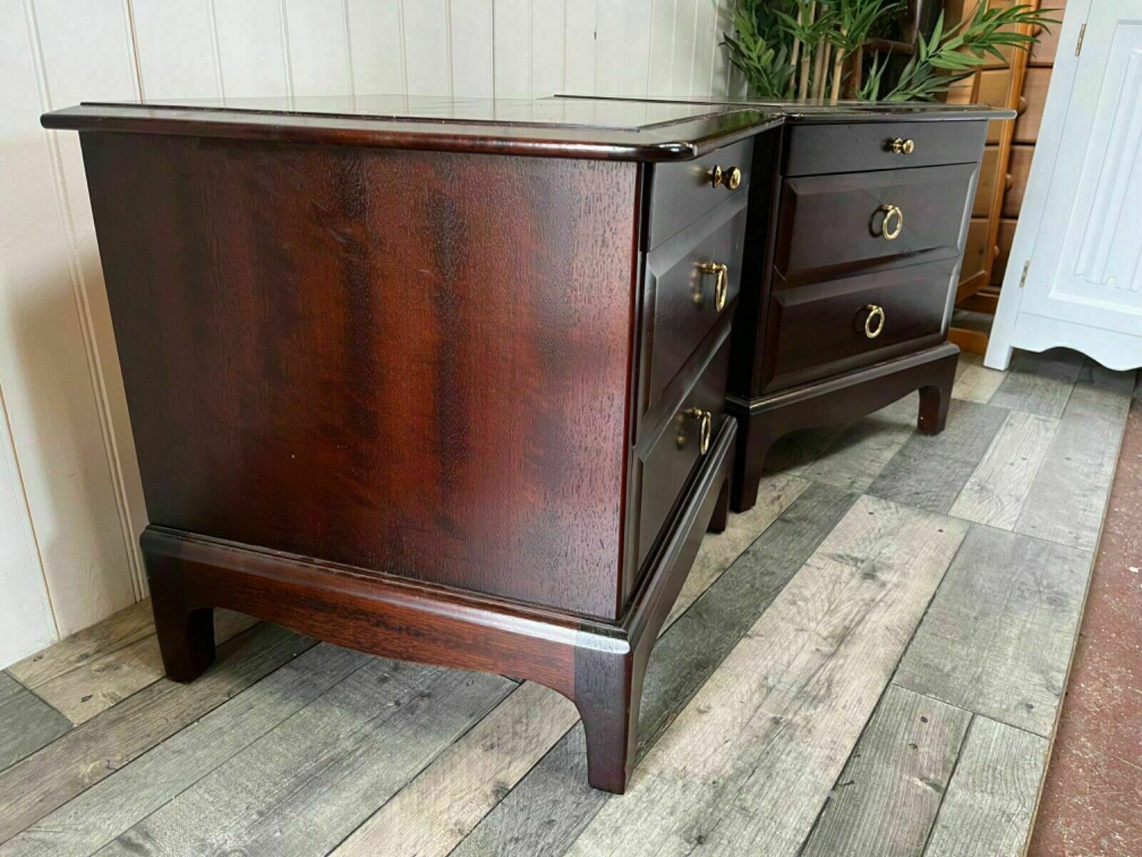 Vintage Stag Pair Of Bedside Drawers Custom Painted photo for sale