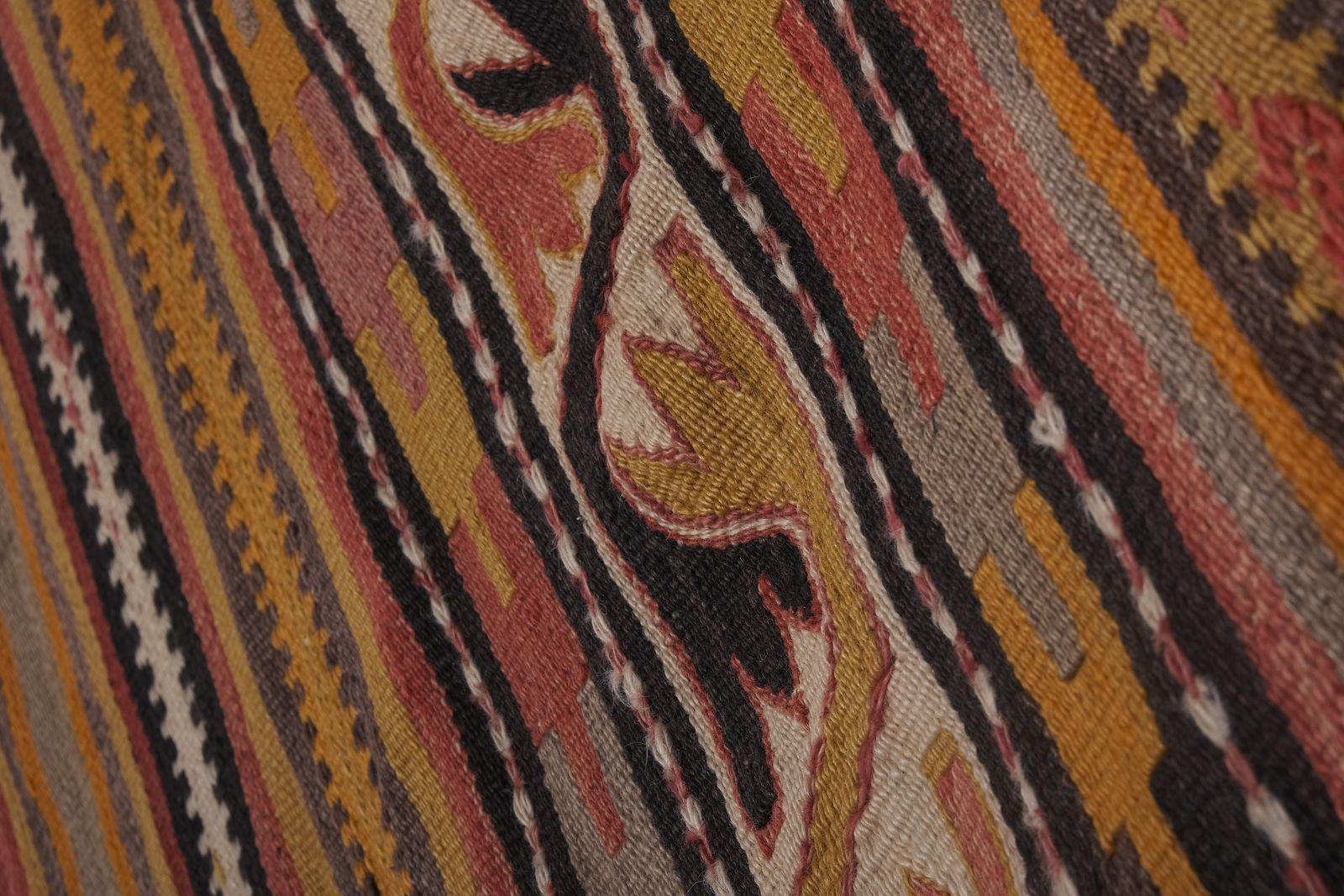 photo for sale Vintage Striped Turkish Kilim Rug 5'5'' X 12'1''