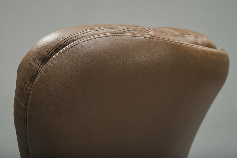 Swedish Chrome & Brown Leather Lounge Chair And Footstool From Scapa Rydaholm, 1960s, Set Of 2 photo furniture
