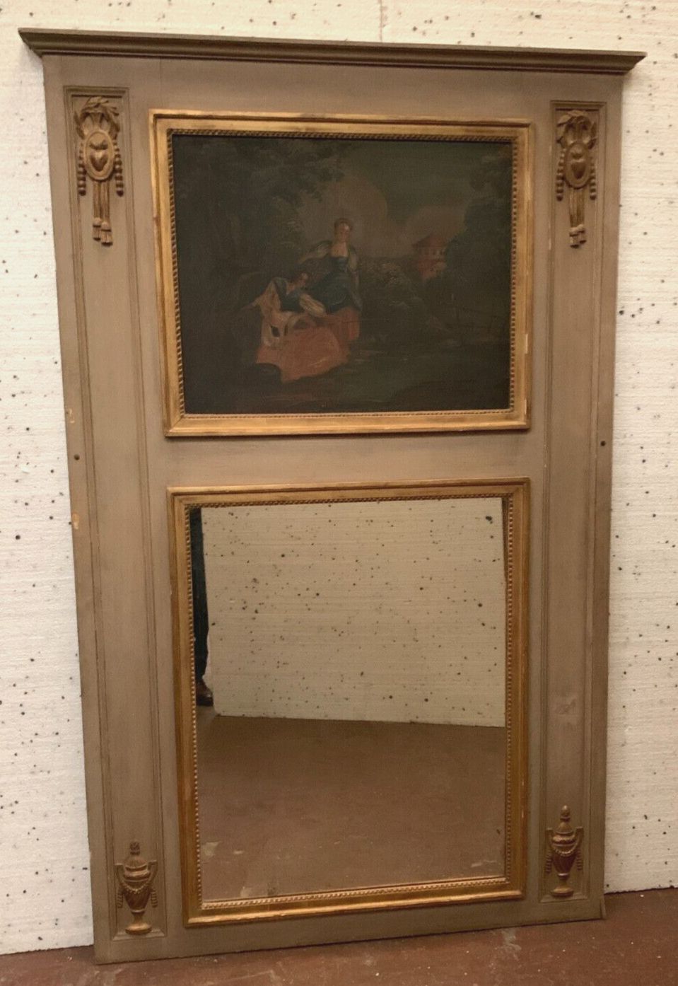 Louis XVI Style Trumeau In Patinated And Gilded Wood photo Home Decor