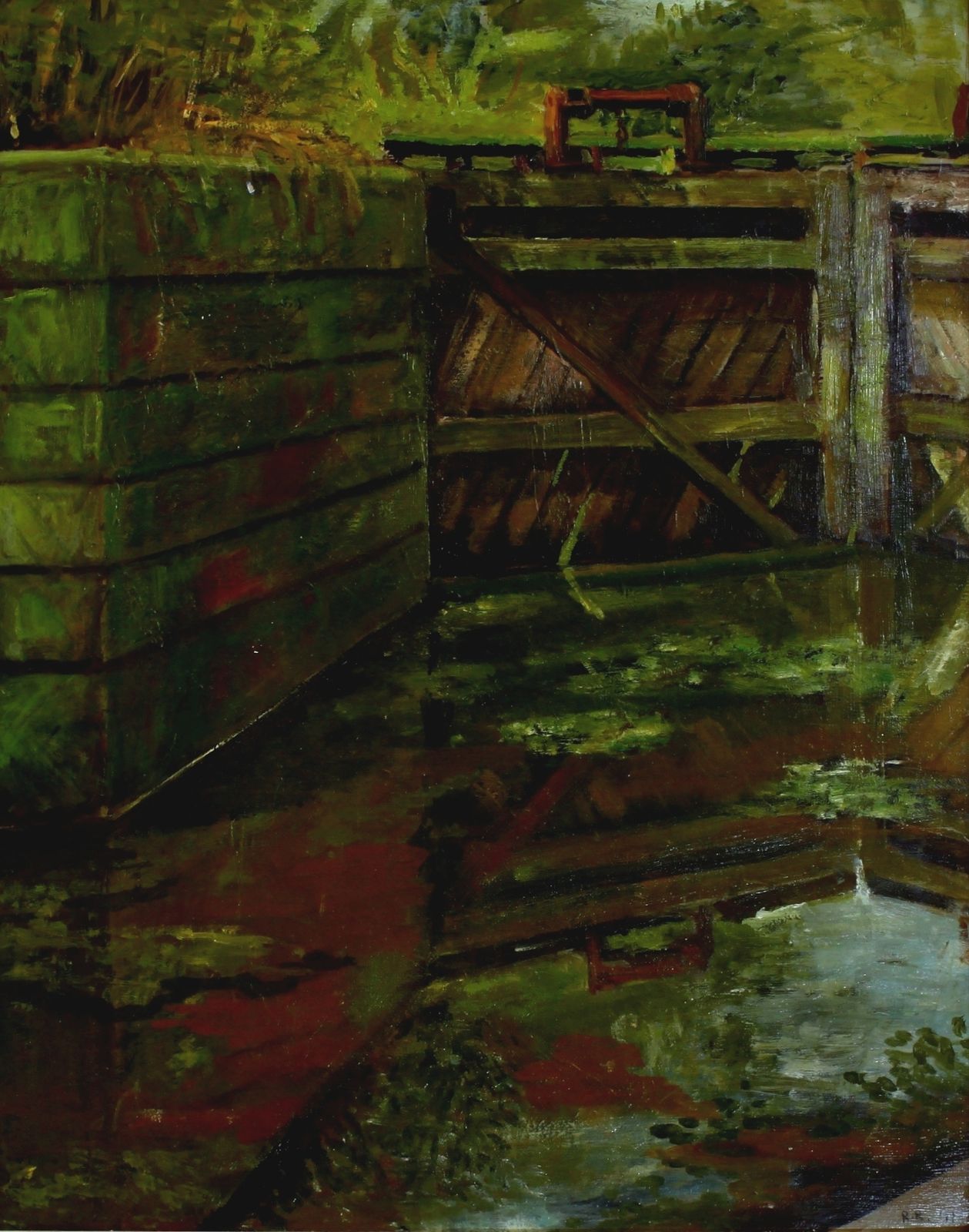 Oil On Board By Rowena Rowland. Stratford St Mary photo furniture