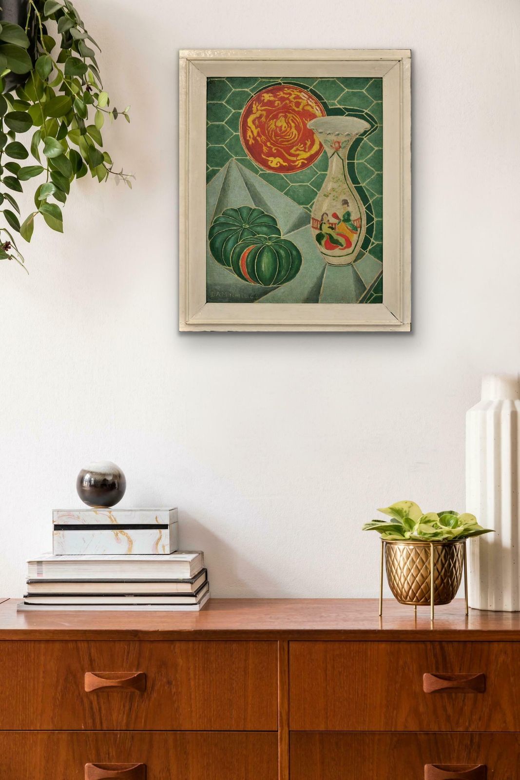 Denis Mitchell 1912 To 1993. St Ives School 1944 Framed Still Life Oil Painting By Barbara Hepworth's Assistant. Important Cornwall Cornish Artist. photo vinterior