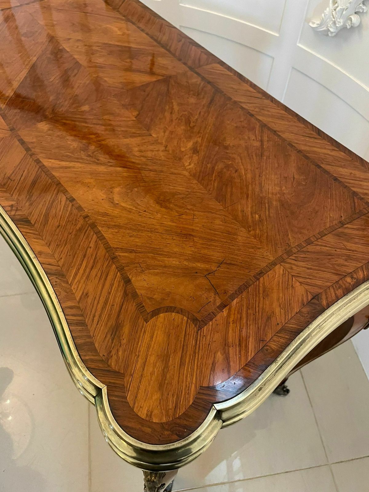 Outstanding Quality Antique Porcelain And Ormolu Mounted Kingwood Table By G T Morant, London photo buy