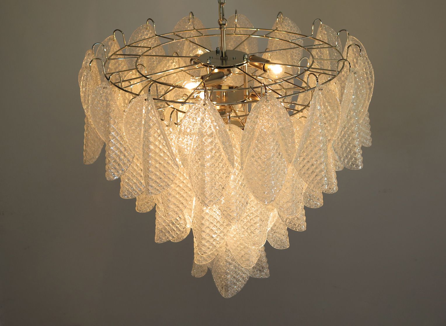 Italian Vintage Murano Chandelier   50 Glass Rondini photo for sale