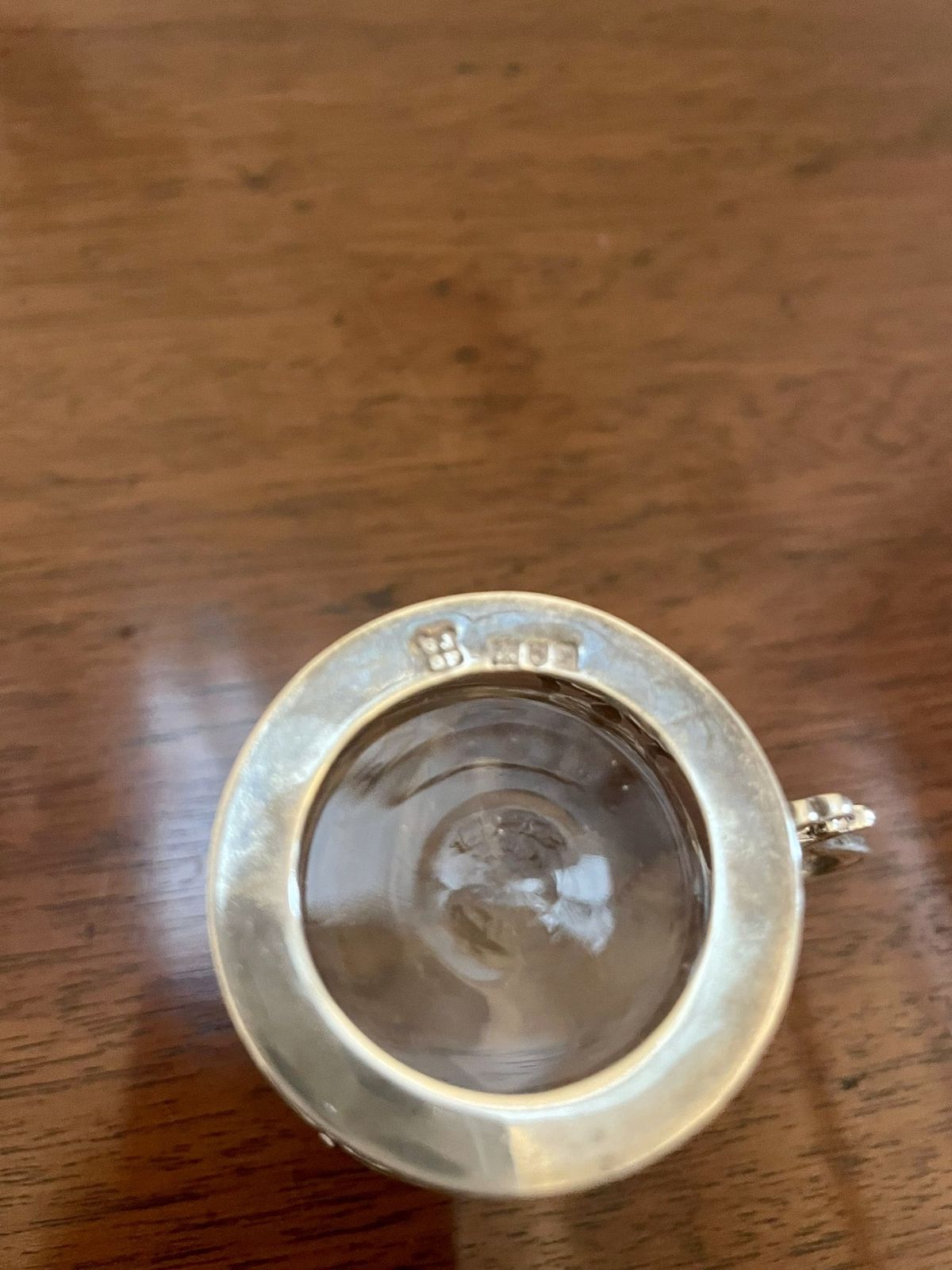 Fine Quality Set Of 6 Antique Solid Silver And Glass Coffee Cups photo vinterior