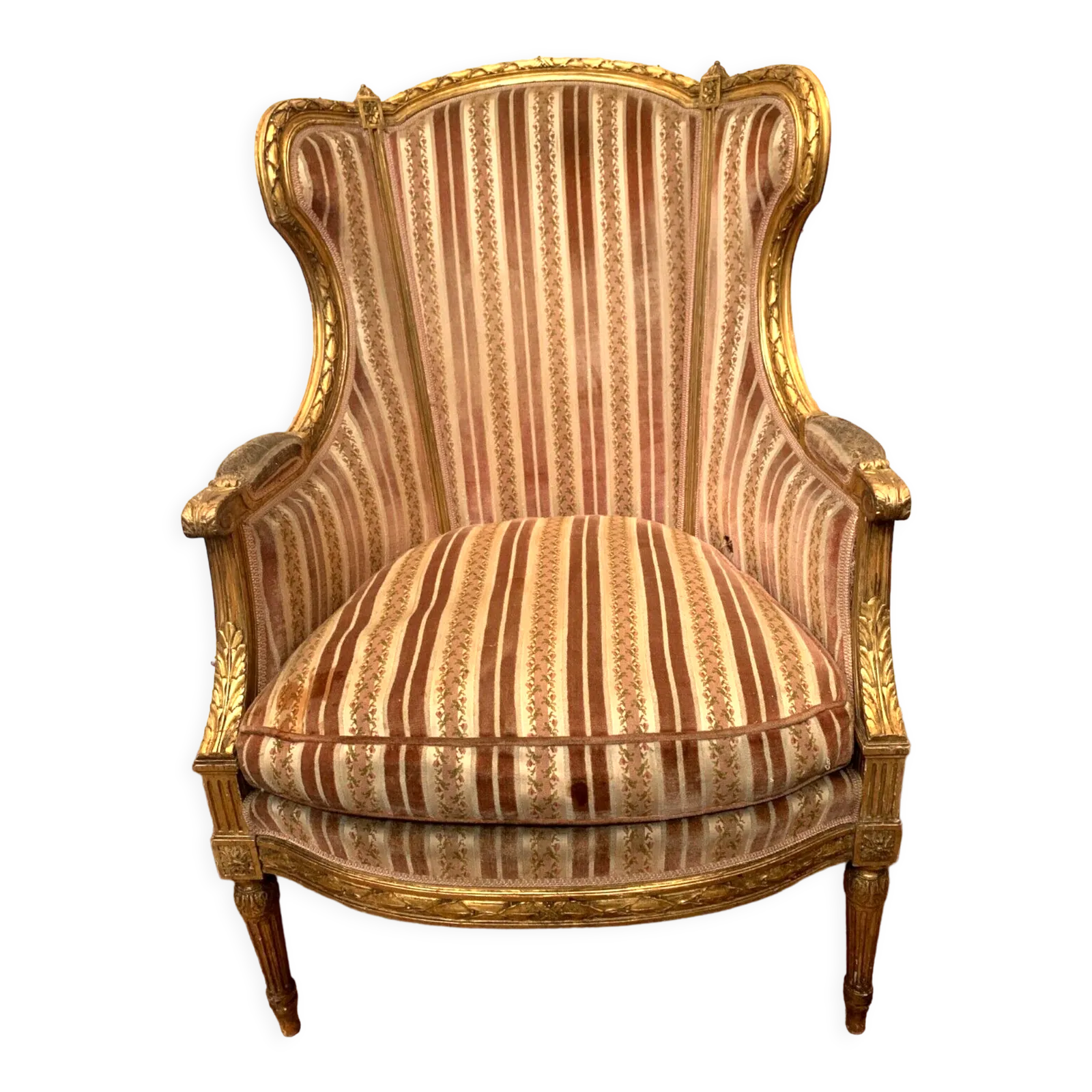 Bergere Louis XVI Style In Gilded Wood XX Century
