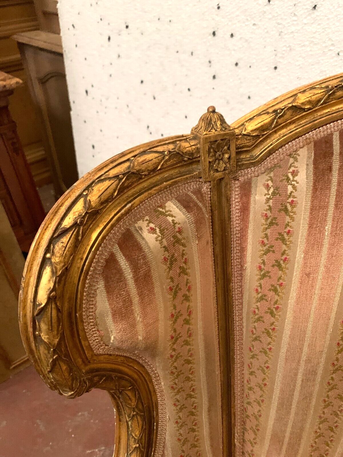 Furniture Bergere Louis XVI Style In Gilded Wood XX Century photo