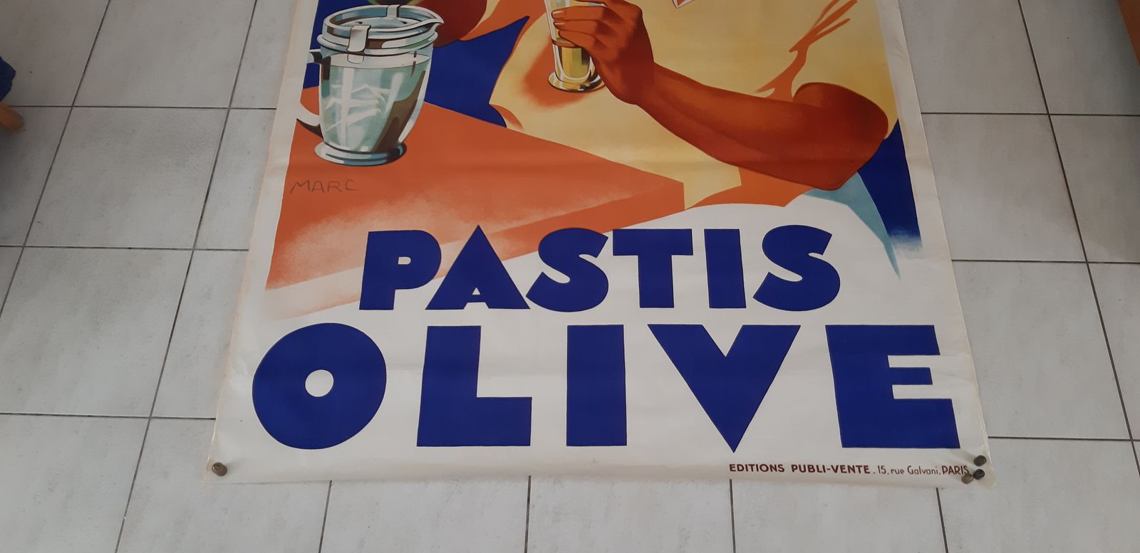 Original Poster From 1935 Du Pastis Olive photo Art