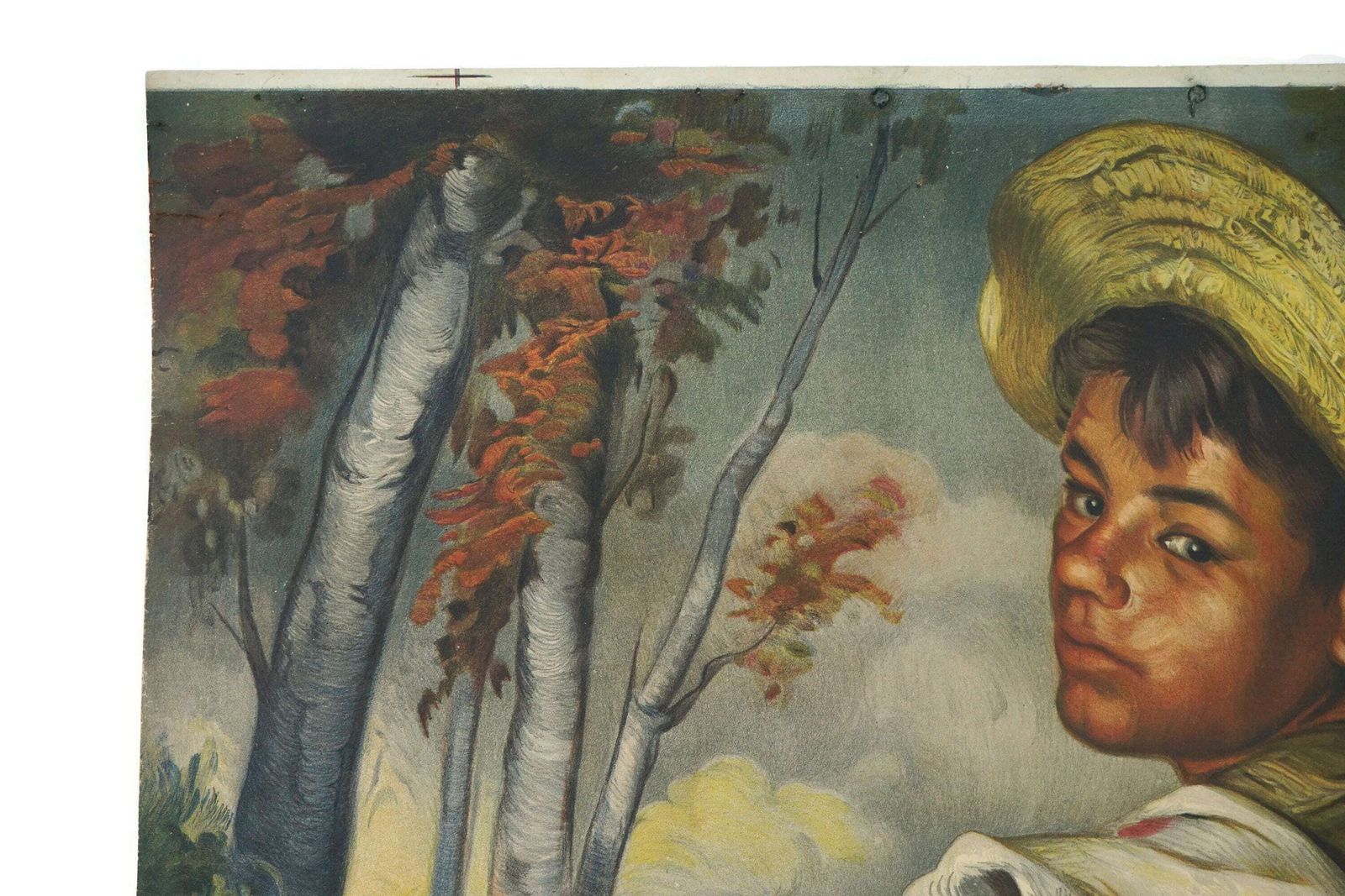 1940s Francisco Ribera Gomez Art Print Poster With Boy Hunter Portrait photo for sale