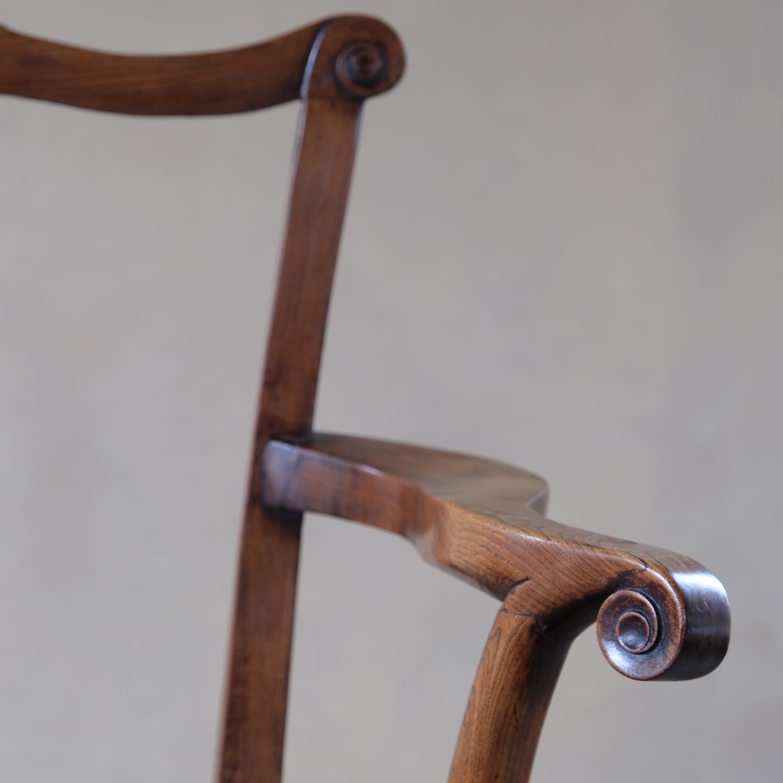 795.0 Chippendale 18th Century Georgian Elm Armchair photo