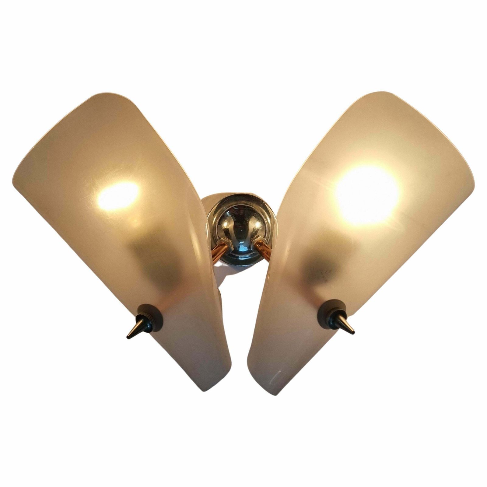 Large Midcentury Wall Lamp In Stilnovo Style, Italy, 1960s