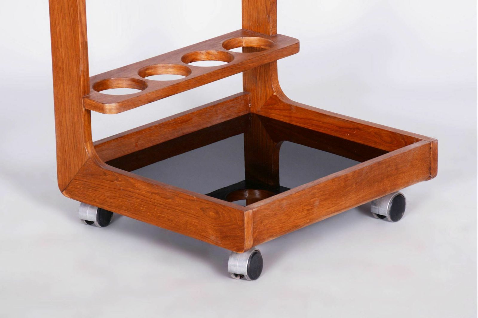 photo furniture Restored Midcentury Trolley, Mahogany, Glass, Revived Polish, Czechia, 1960s