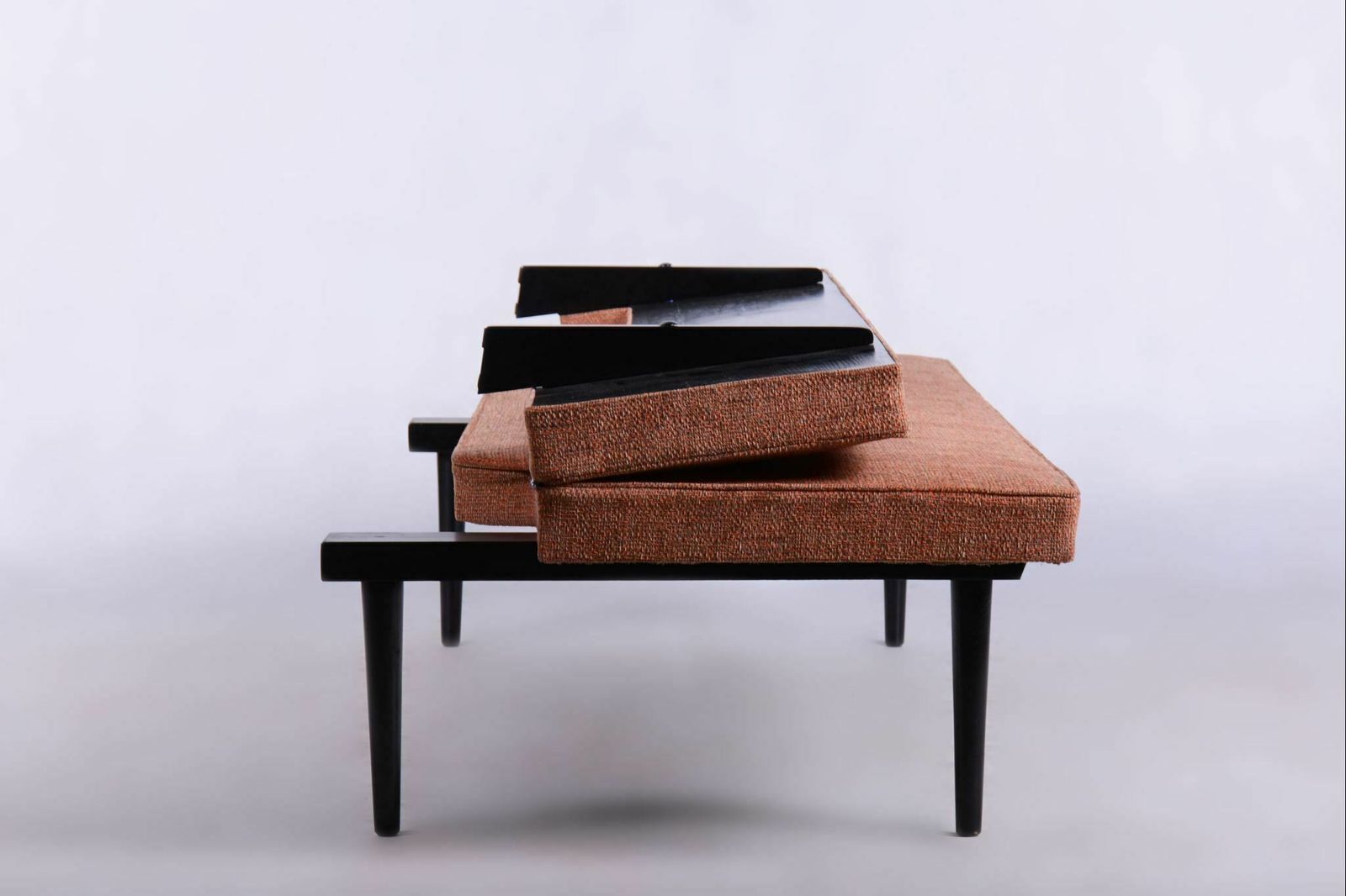 Restored Midcentury Sofa, Miroslav Navratil, Lacquered Wood, Czechia, 1960s photo 1650.0