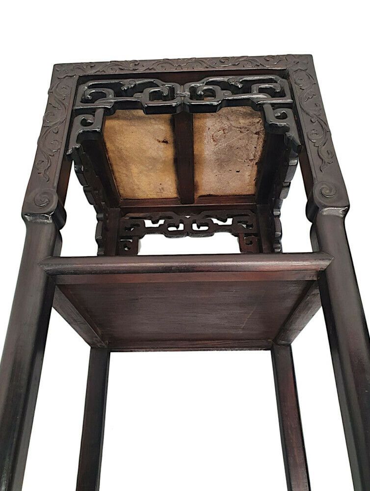 A Very Rare And Fine Pair Of 19th Century Chinese Marble Topped Plant Or Bust Stands photo buy