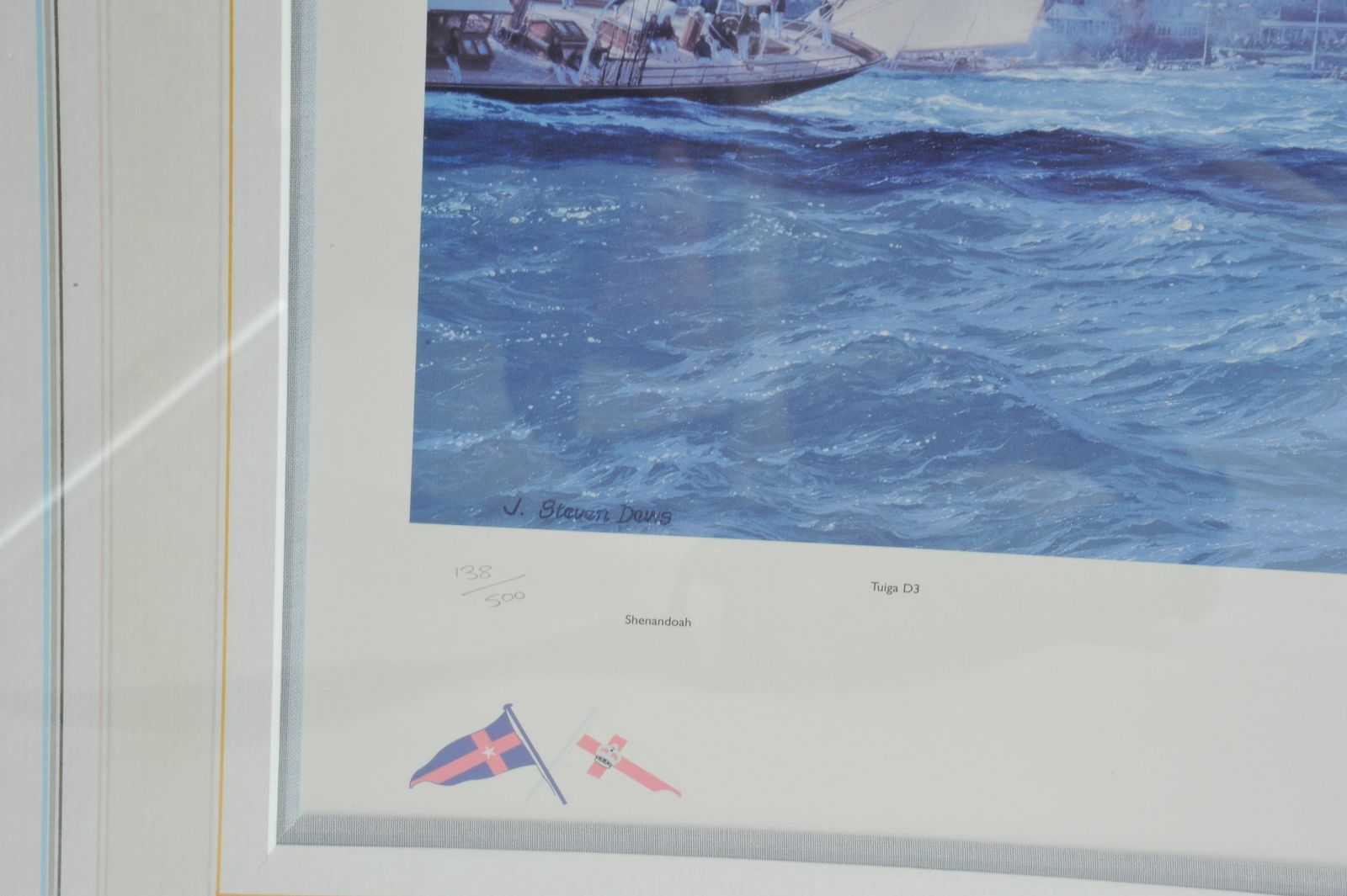 A Very Large Superb Vintage America's Cup 2001 Signed Limited Edition Print By Steven Dews photo Art