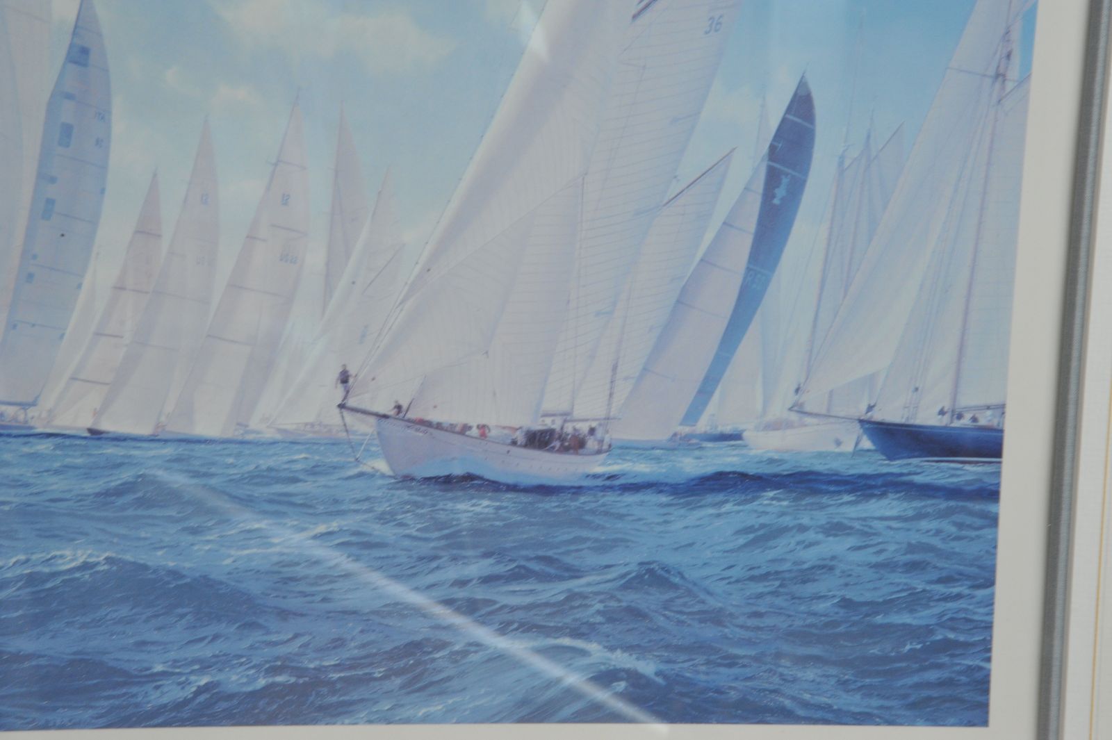 Art A Very Large Superb Vintage America's Cup 2001 Signed Limited Edition Print By Steven Dews photo