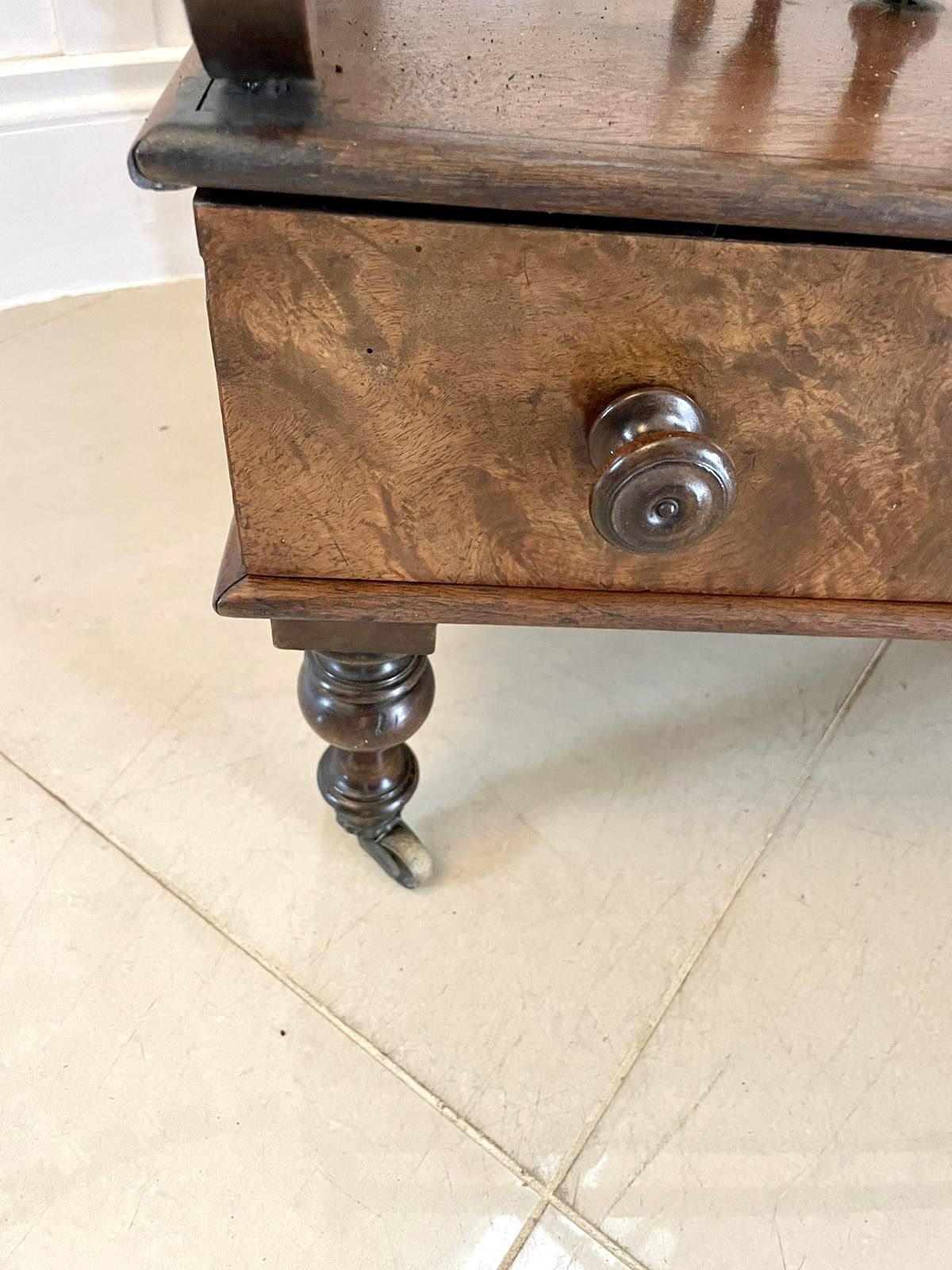 Large Antique  Freestanding Burr Walnut Canterbury photo for sale