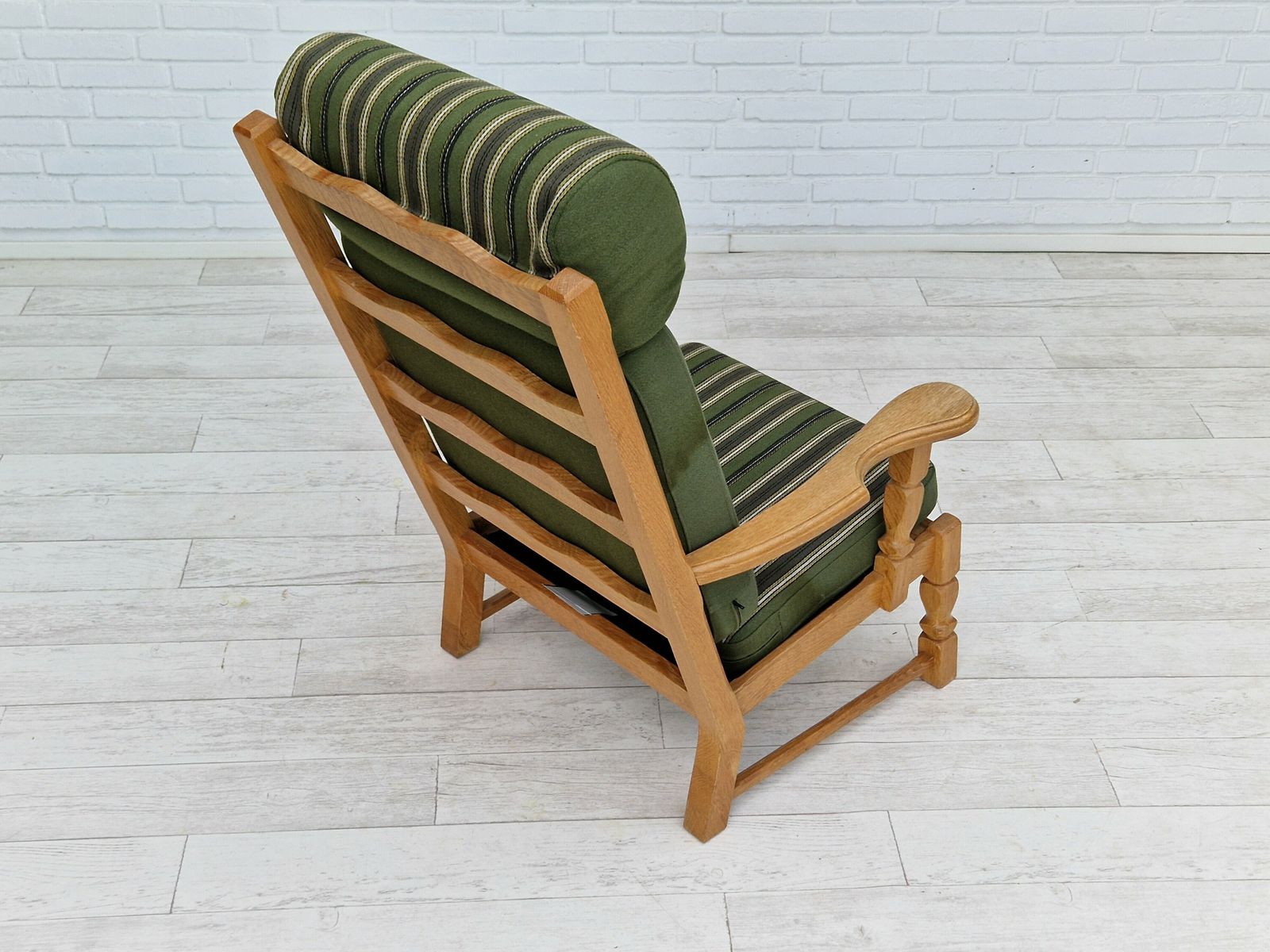 Jaren 1960, Highback Fauteuil, Deens Design, In De Stijl Van Henning Kjærnulf, Uitstekende Staat. photo vintage