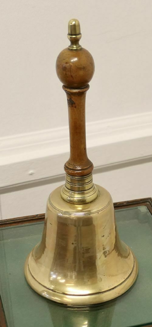 Old Brass Hand Bell, Town Cryer’s Or School Bell photo furniture