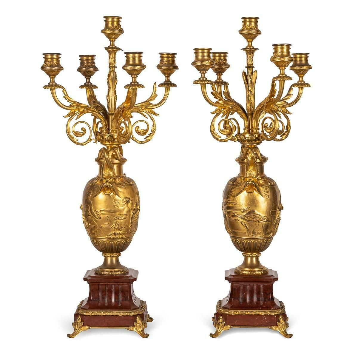 19th Century French Pair Of Candelabra By Ferdinand Barbedienne, C.1870 photo for sale