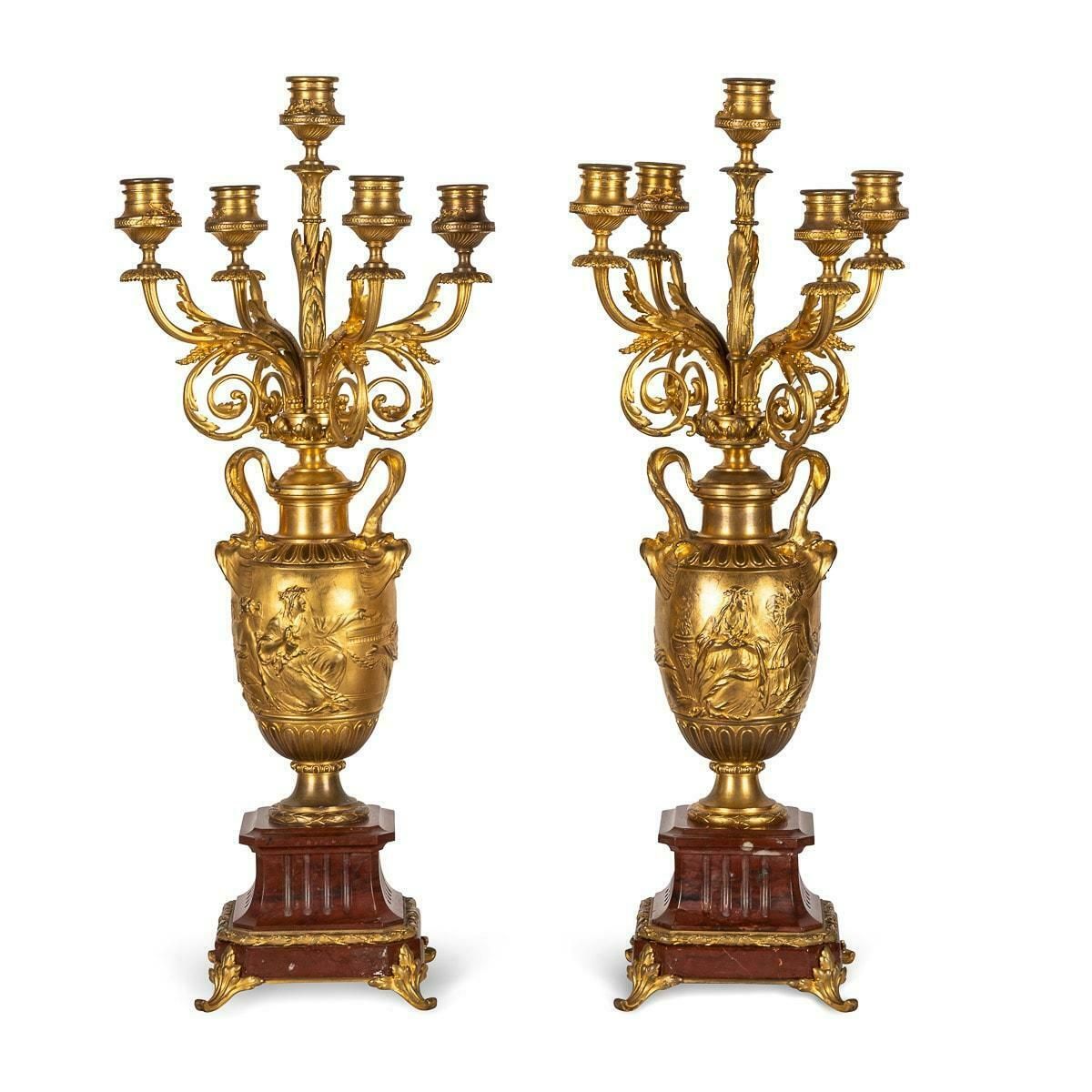19th Century French Pair Of Candelabra By Ferdinand Barbedienne, C.1870 photo Home Decor
