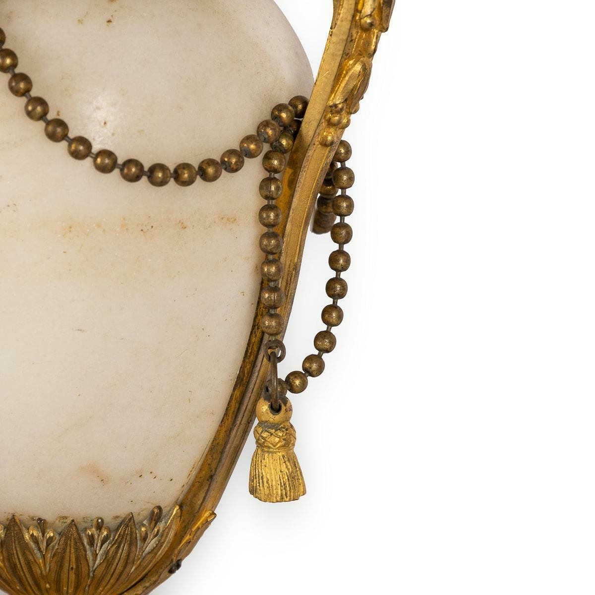 photo for sale 19th Century French Napoleon III Ormolu & White Marble Urns, C.1850