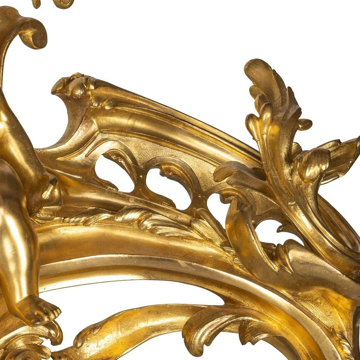 Home Fixtures 19th Century French Pair Of Ormolu Bronze Fireplace Chenets, C.1850 photo
